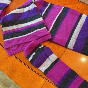 NEW 100% Cashmere set gloves/mittens+  73 inch scarf  by Caroline Grace
